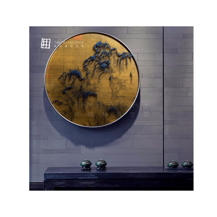 Creative design 100% Handmade Chinese traditional 3D Wall art Modern luxury style nail painting house interior room decor