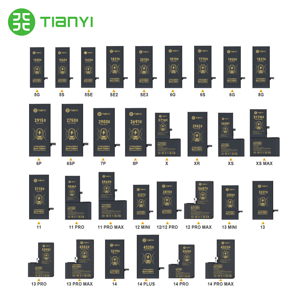 Tianyi smartphone cell phone battery suitable for iphone 4 4s 5 5s se 6 6s 6p 6sp 7 7p 8 8p plus x xr xs max 11 12 13 14 pro max