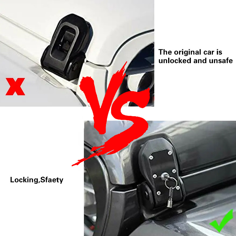 New Product Waterproof Hood Lock Latches Handle Catch Latches For Jeep Wrangler JL Gladiator JT 2018-2023