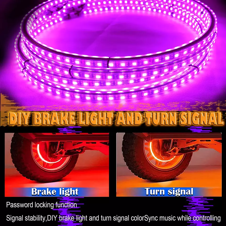 Factory Direct Sale Remote And App Control Led Wheel Light Cars Rgb Dual Wheel Lights Tire Lights For Trucks