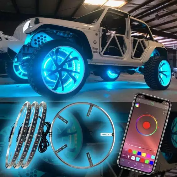 Factory Direct Sale Remote And App Control Led Wheel Light Cars Rgb Dual Wheel Lights Tire Lights For Trucks