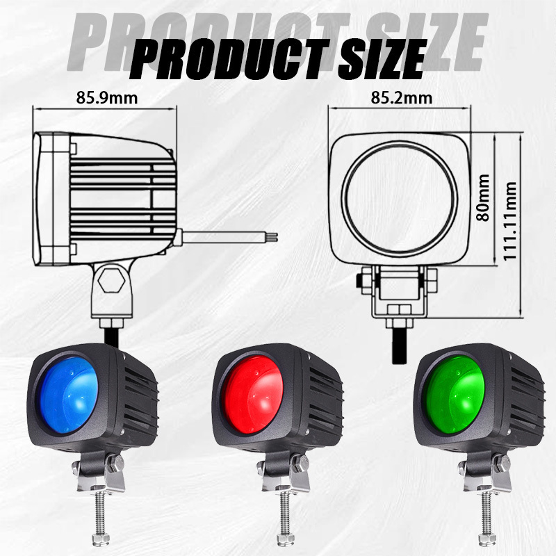 Popular Design 12w Red Zone Forklift Safety Warning Light Flashing Spot Beam Forklift Light For ATV Trucks Tractor UTV Cars Bus