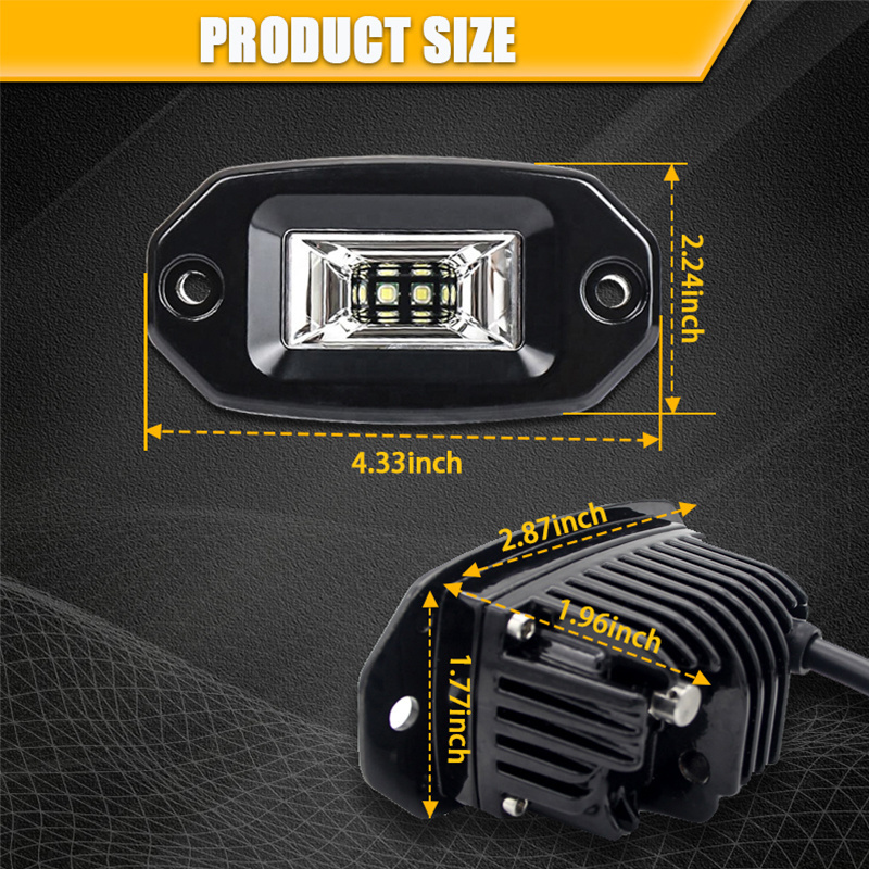 40w 12V LED Work Bumper Driving lamp  20W  Flush Mount LED Pods Flood Work Light