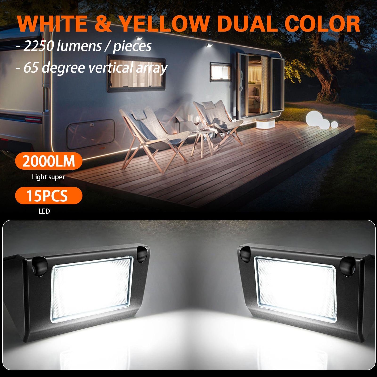 Factory Wholesale Aluminum 5 inch 45w Exterior Utility Light Led Outdoor Camper Lights RV Porch Light For RVs Trailers Campers