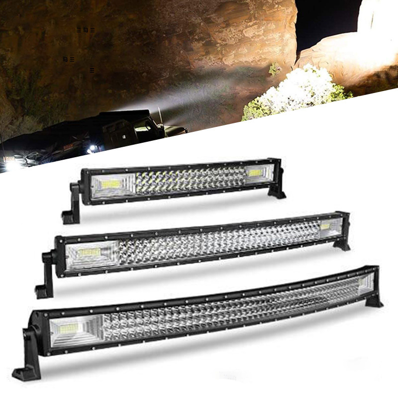 In Stock Off Road Led Bar Light 3 Row barra de leds para 4x4 22 32 42inch Flood Spot Offroad 4x4 Car Truck Curved Led Light Bar