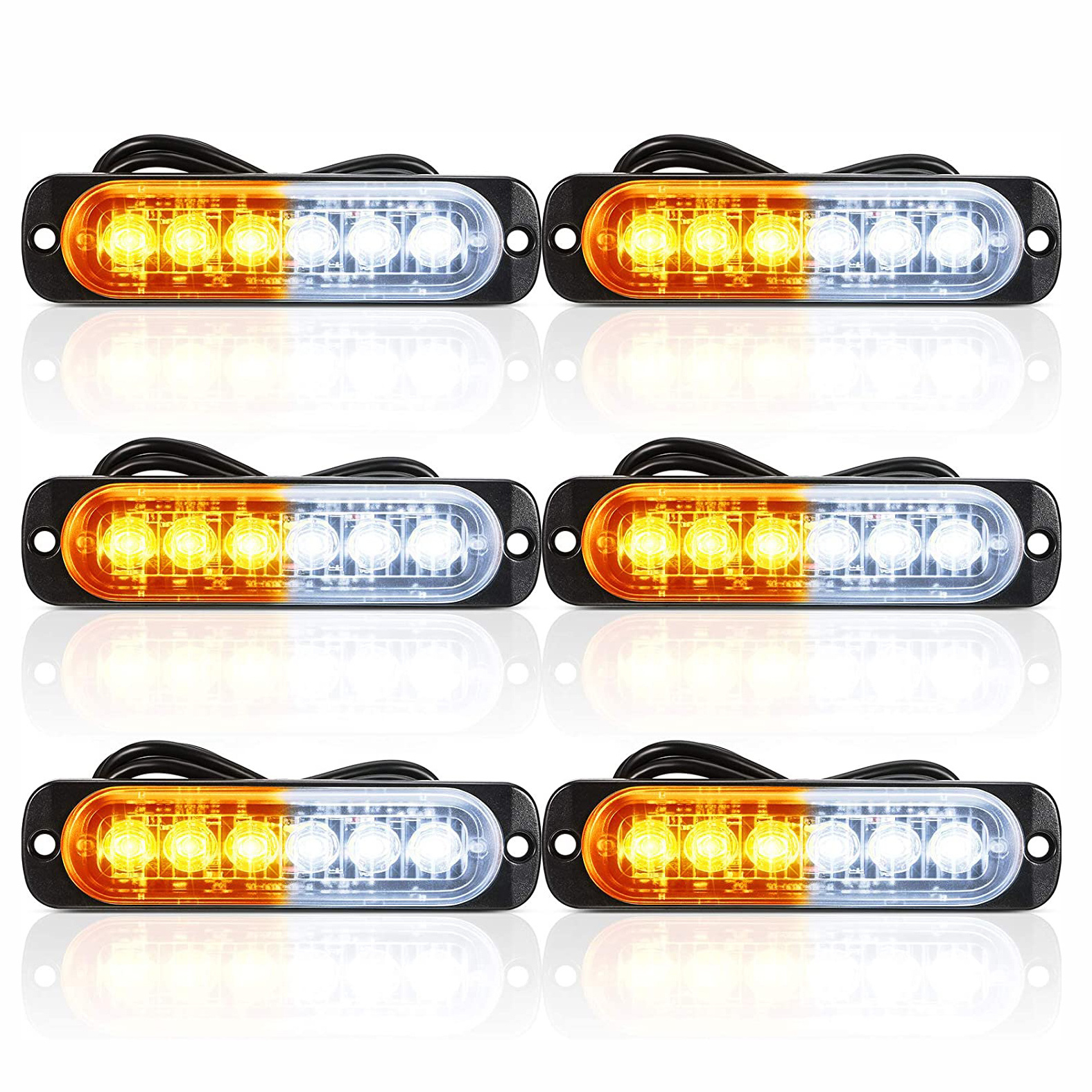 Red Blue White Amber Warning Led Light Bar Truck High Intensity Flashing Grille Strobe Light Kit Car Led Warning Strobe Lights