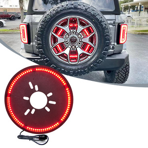 Third Rear Wheel Tail Light Led Ring Red Light 3rd Spare Tire Cover Brake Light For Ford Bronco 2021 2022