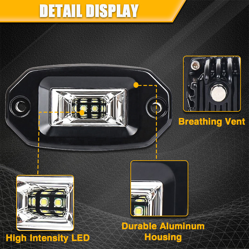 40w 12V LED Work Bumper Driving lamp  20W  Flush Mount LED Pods Flood Work Light