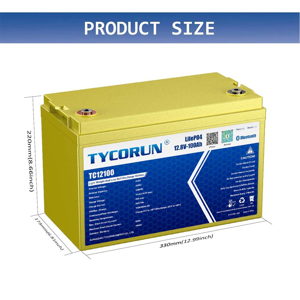 Tycorun 12v100ah lifepo4 battery best 12 volt 100 amp hour lithium battery