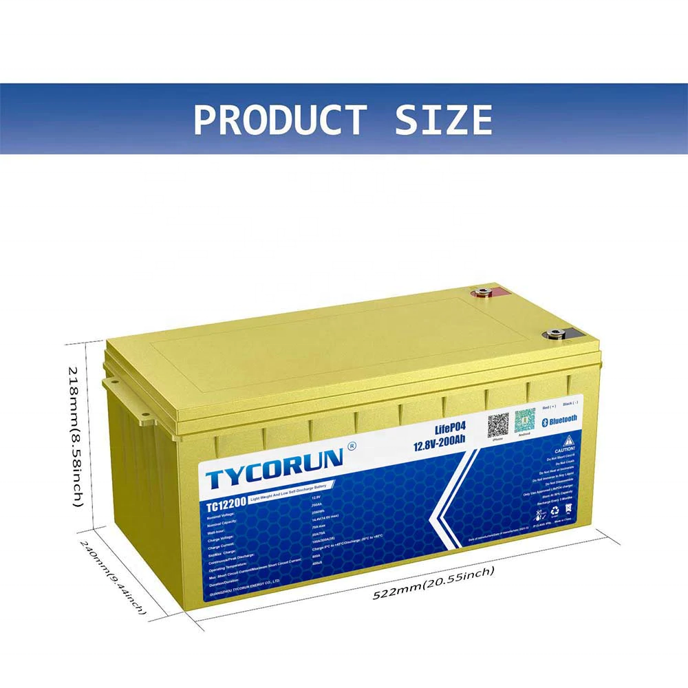 Tycorun Solar lithium ion battery 12v 50ah 100ah 120ah 150ah 200ah 300ah 400ah Rv Golf Cart lifepo4 battery pack