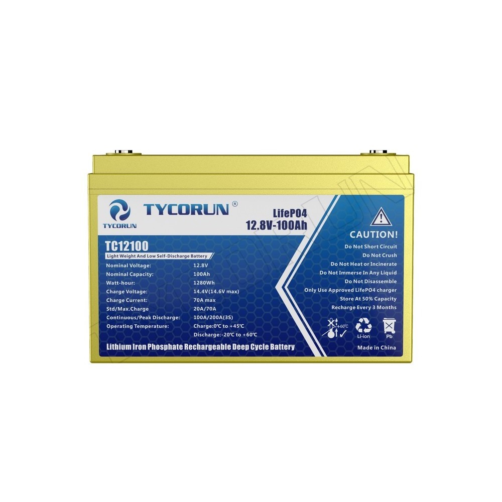 Tycorun 12v100ah lifepo4 battery best 12 volt 100 amp hour lithium battery