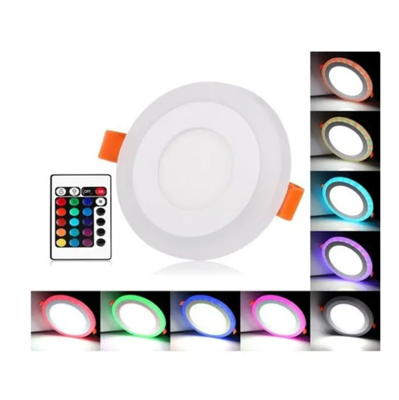 TYD New Design Square Muti Two Color Ceiling Light Round Red Green Blue RGB Frameless LED Panel Light