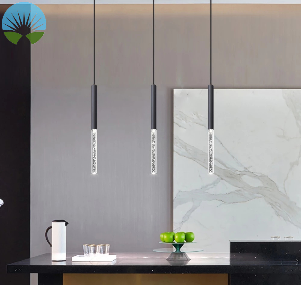 Long Tube Modern LED Decorative Pendant Chandelier Lamp Lights Dimmable Island Dining Room Cheap Price Cylinder Downlight