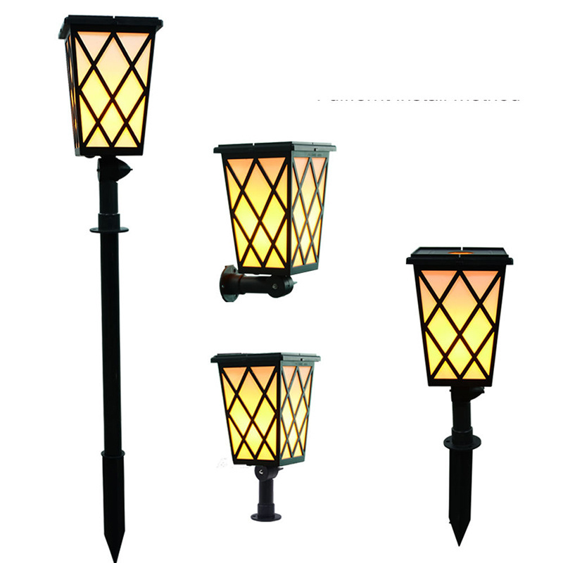 Good Sell Solar column head lamp courtyard fence flame lamp LED landscape lamp high quality