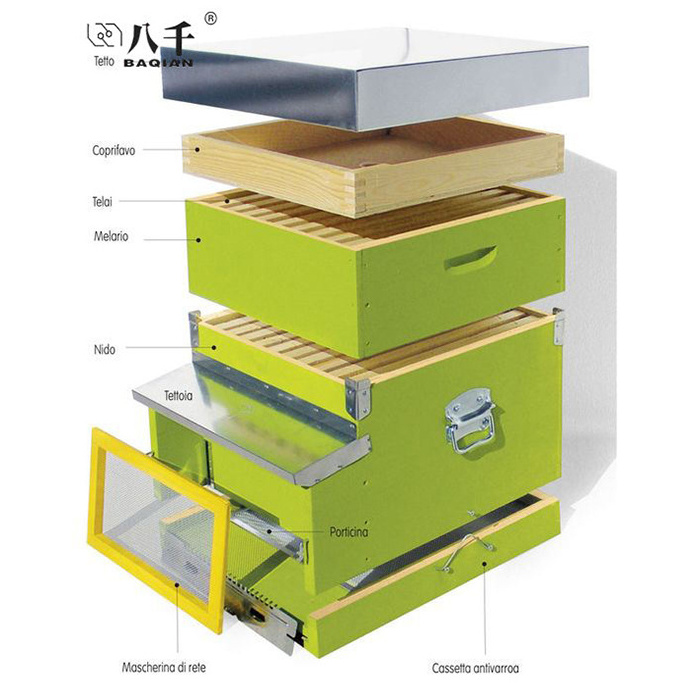 BAQIAN Beekeeping Equipment European Dadant Blatt Beehive Wooden Bee Hive Box