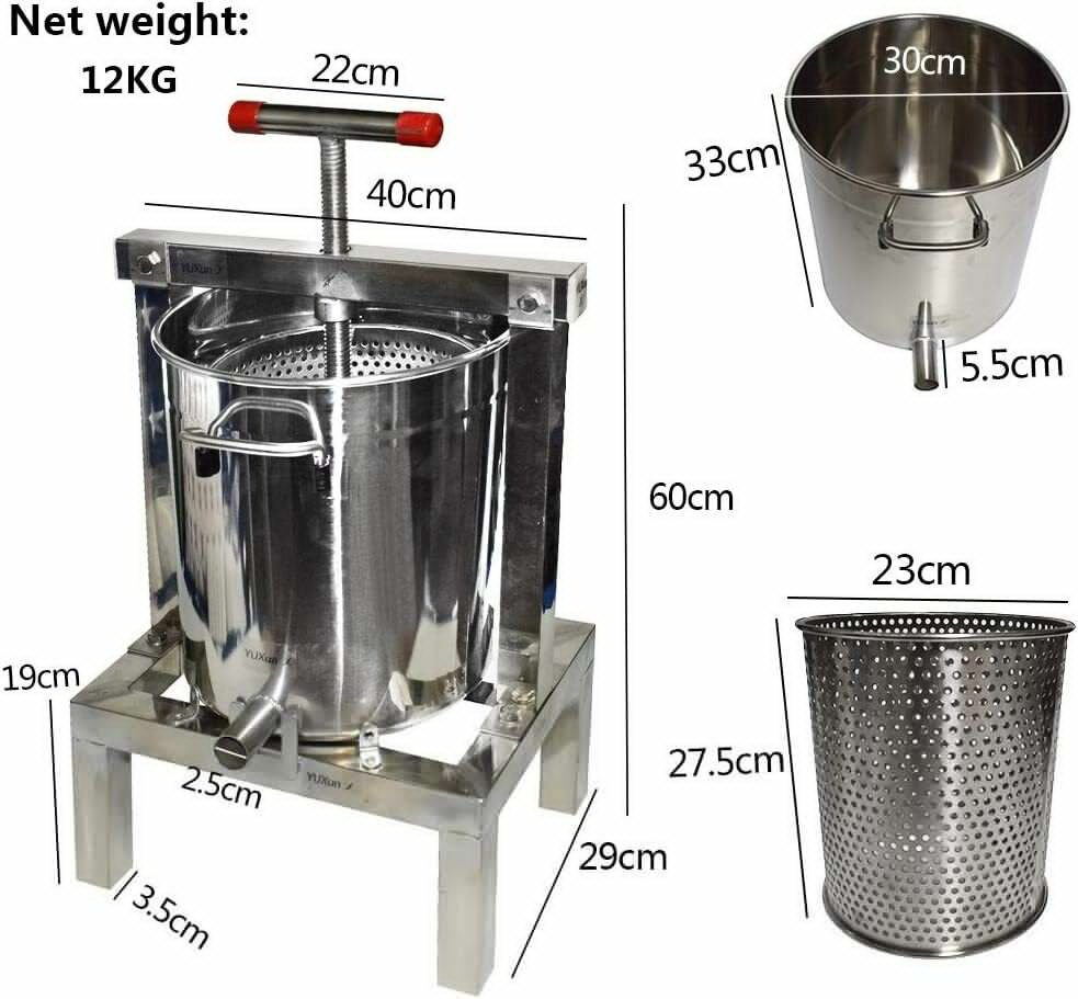 Beekeeping Equipment Stainless Steel Fully Enclosed Wax Press Squeezer Sugar Extruder Honey Pressure Machine