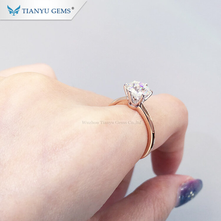 Tianyu Gems Custom Name Jewelry 1 2 3 4 5 Carat 14K 18K Solid Gold Diamond VVS Moissanite Engagement Wedding Rings For Women