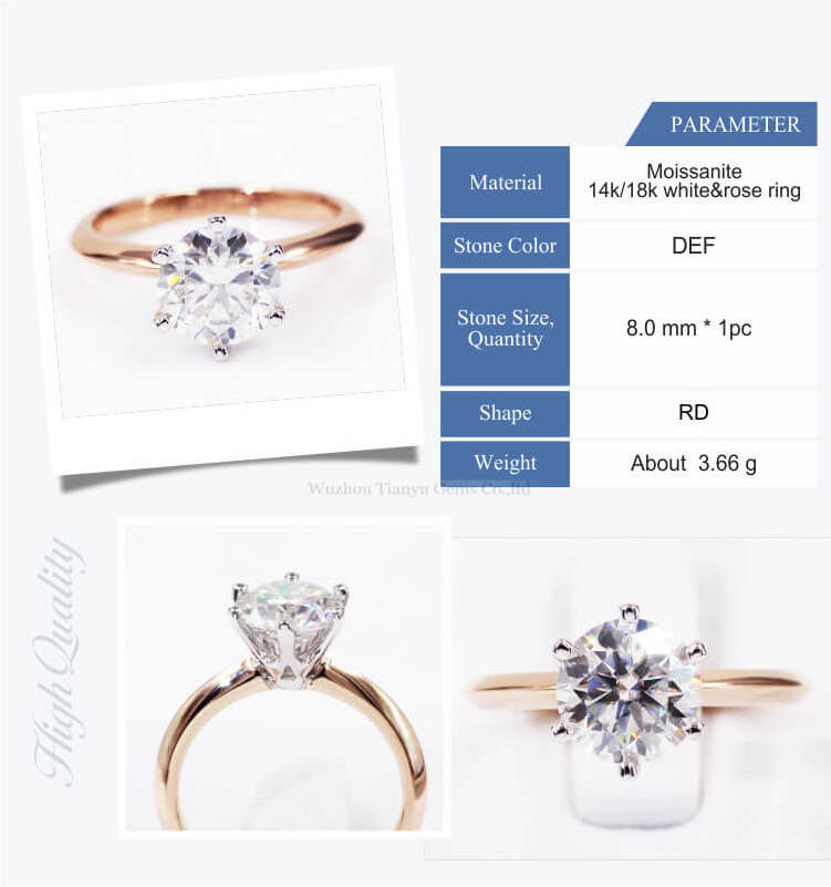 Tianyu Gems Custom Name Jewelry 1 2 3 4 5 Carat 14K 18K Solid Gold Diamond VVS Moissanite Engagement Wedding Rings For Women