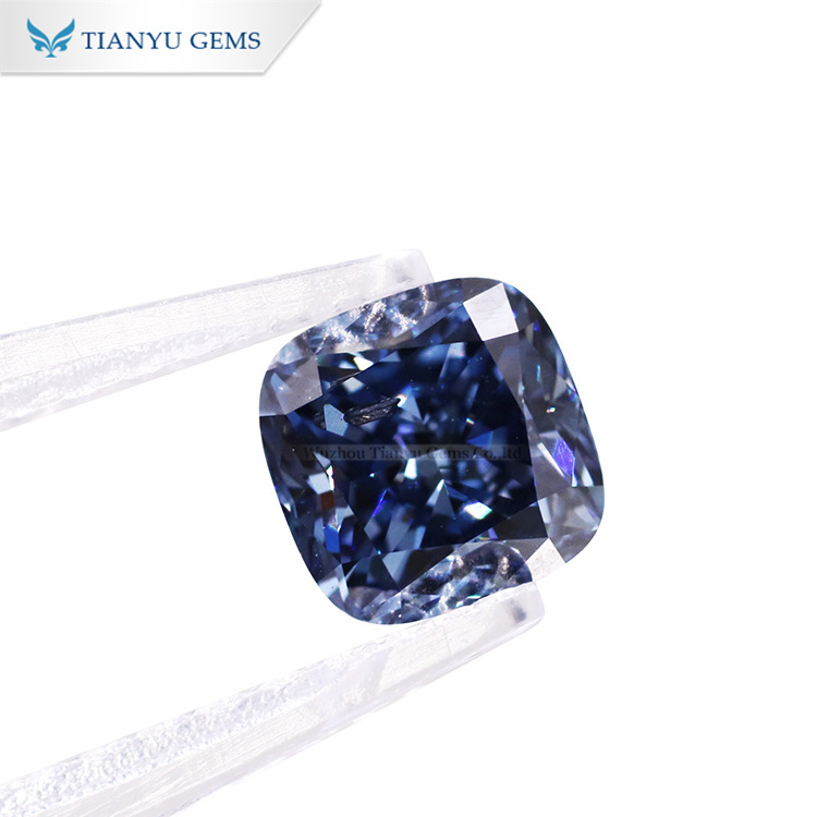 Tianyu Promotion Price Lab Grown Diamond IGI certified 1.136ct Cushion Cut Fancy Blue Loose CVD/HPHT Diamond