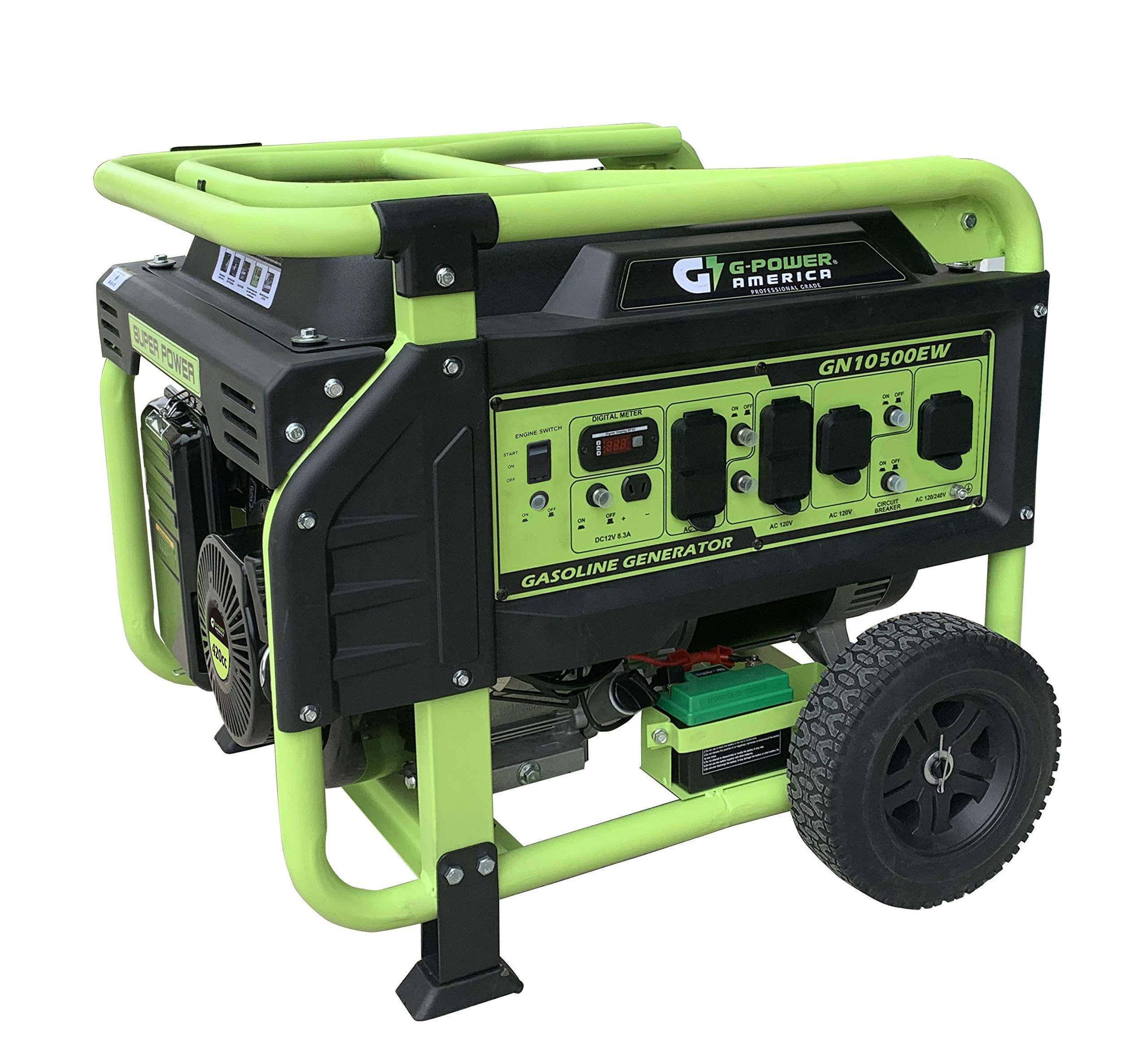 Portable Generator 12000 Watt,Gasoline Powered,Electric Start, Wheel Kit