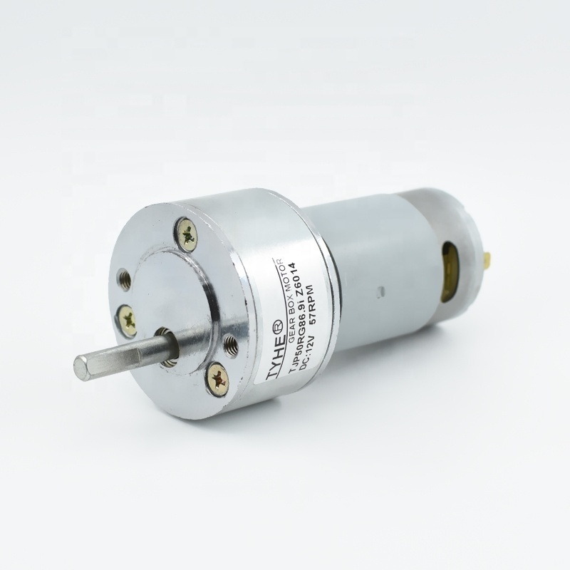 Customizable 50mm DC Gear Motor High Torque Low Speed 12V/24V 60 RPM 300 RPM 30kg.cm 15W Re RoHS Small Size High Torque Motors