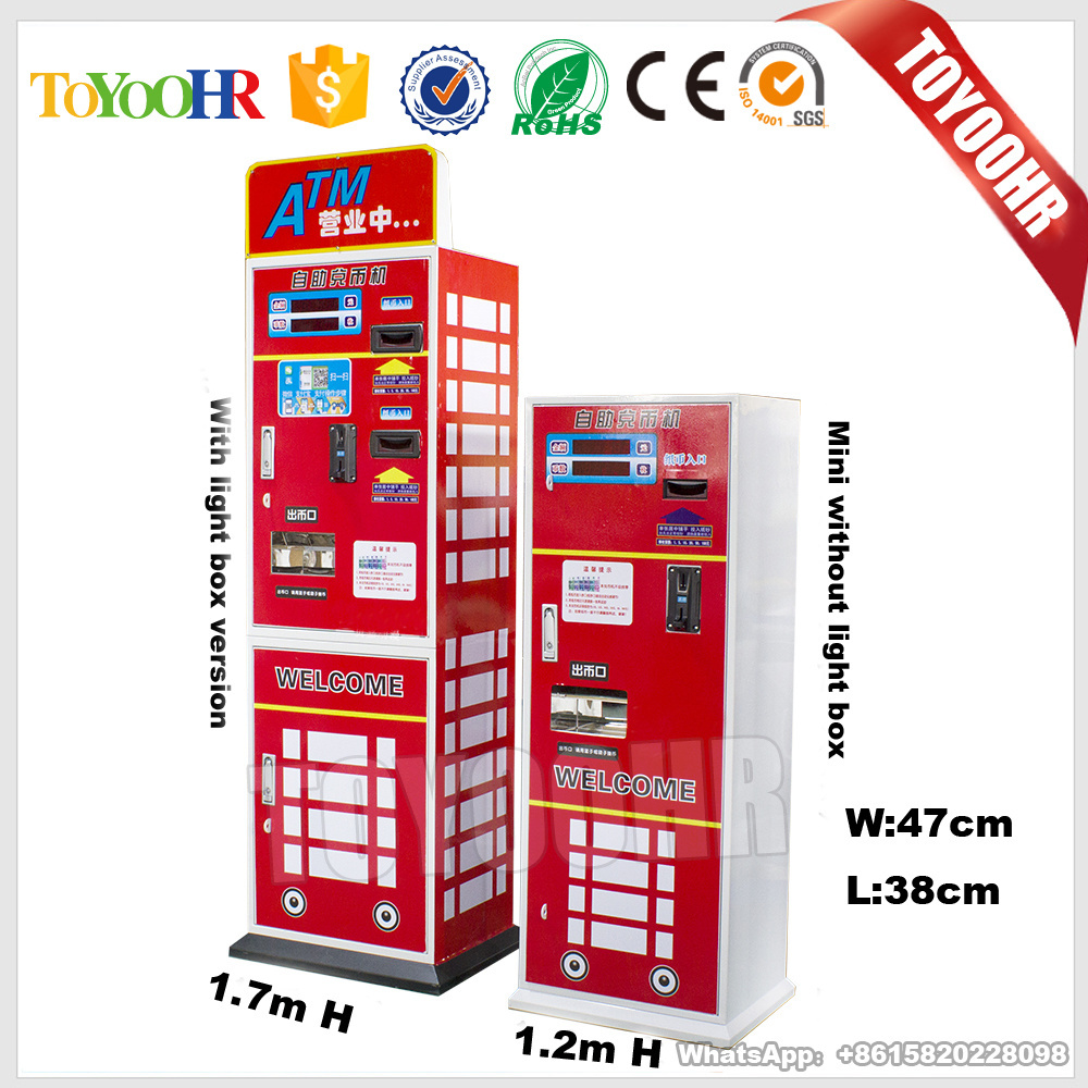 Malaysia Version Metal Cabinet Automatic Arcade Video Type Bill Money Banknote Token Changer Money Vending Coin Exchange Machine