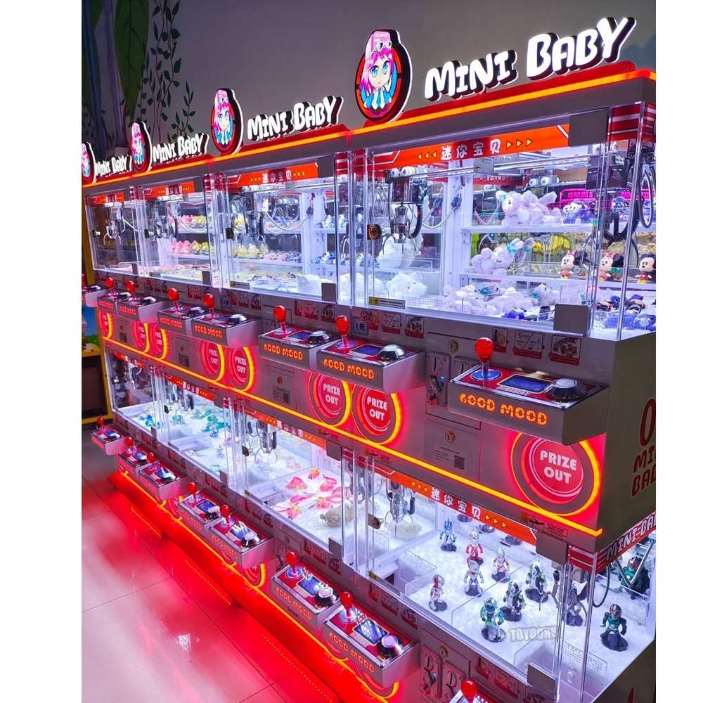 Factory Wholesale 4 positions Crane Machine Prize Game Machine Coin Operated Mini Claw Doll Machine with Bill acceptor