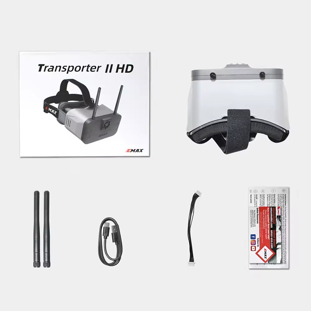 EMAX Transporter II HD FPV Goggle ZERO DVR High Definition Racing Backup Power for RC Racing Drone UAV Drones Accessories