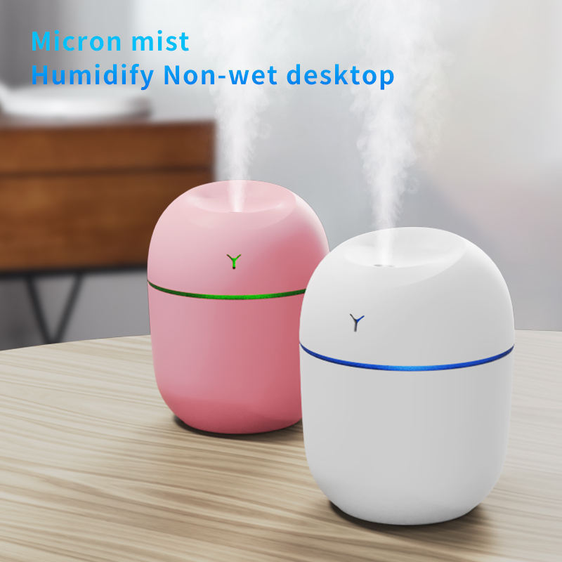 Portable Mini Humidifier 220ml Small Cool Mist Humidifier USB Personal Desktop Humidifier for Baby Bedroom Travel Office Home