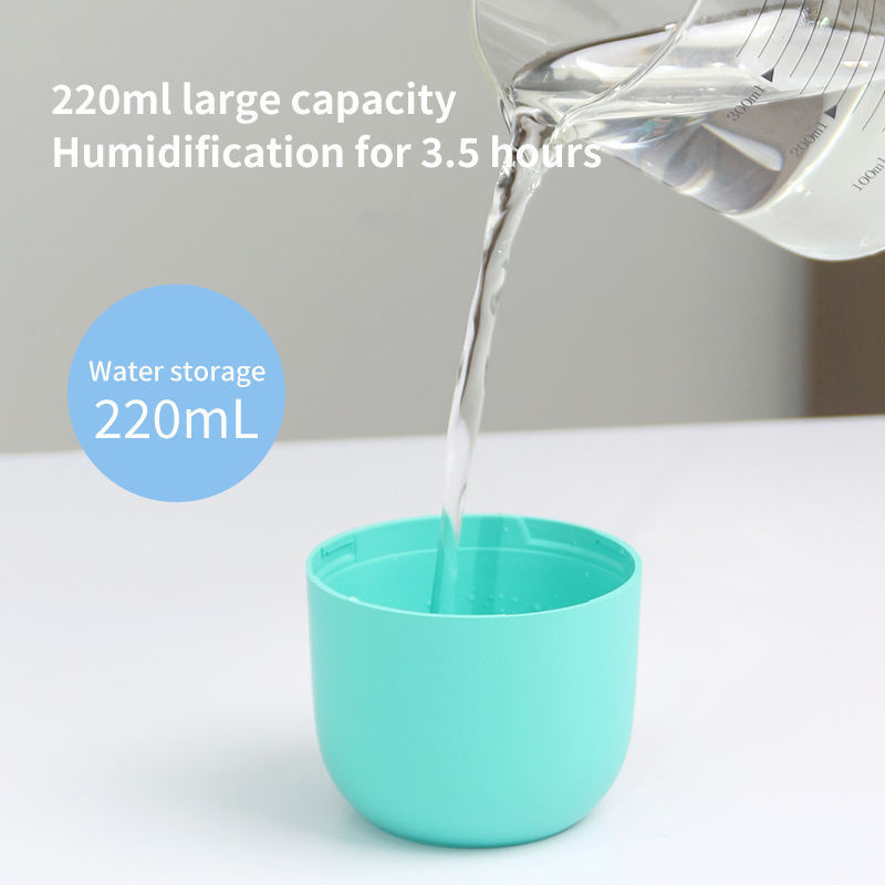 Portable Mini Humidifier 220ml Small Cool Mist Humidifier USB Personal Desktop Humidifier for Baby Bedroom Travel Office Home