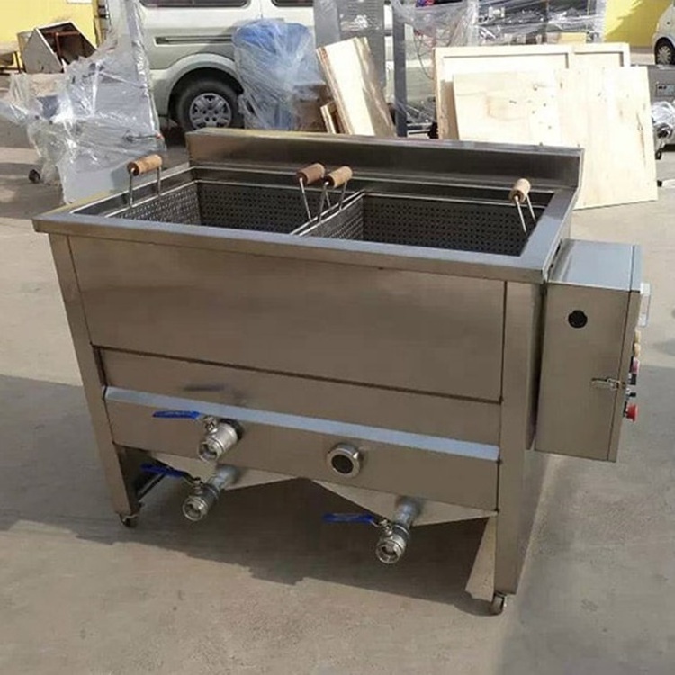 CE certificate removable automatic mesh basket snack batch fryer machine 1 basket 2 basket choice