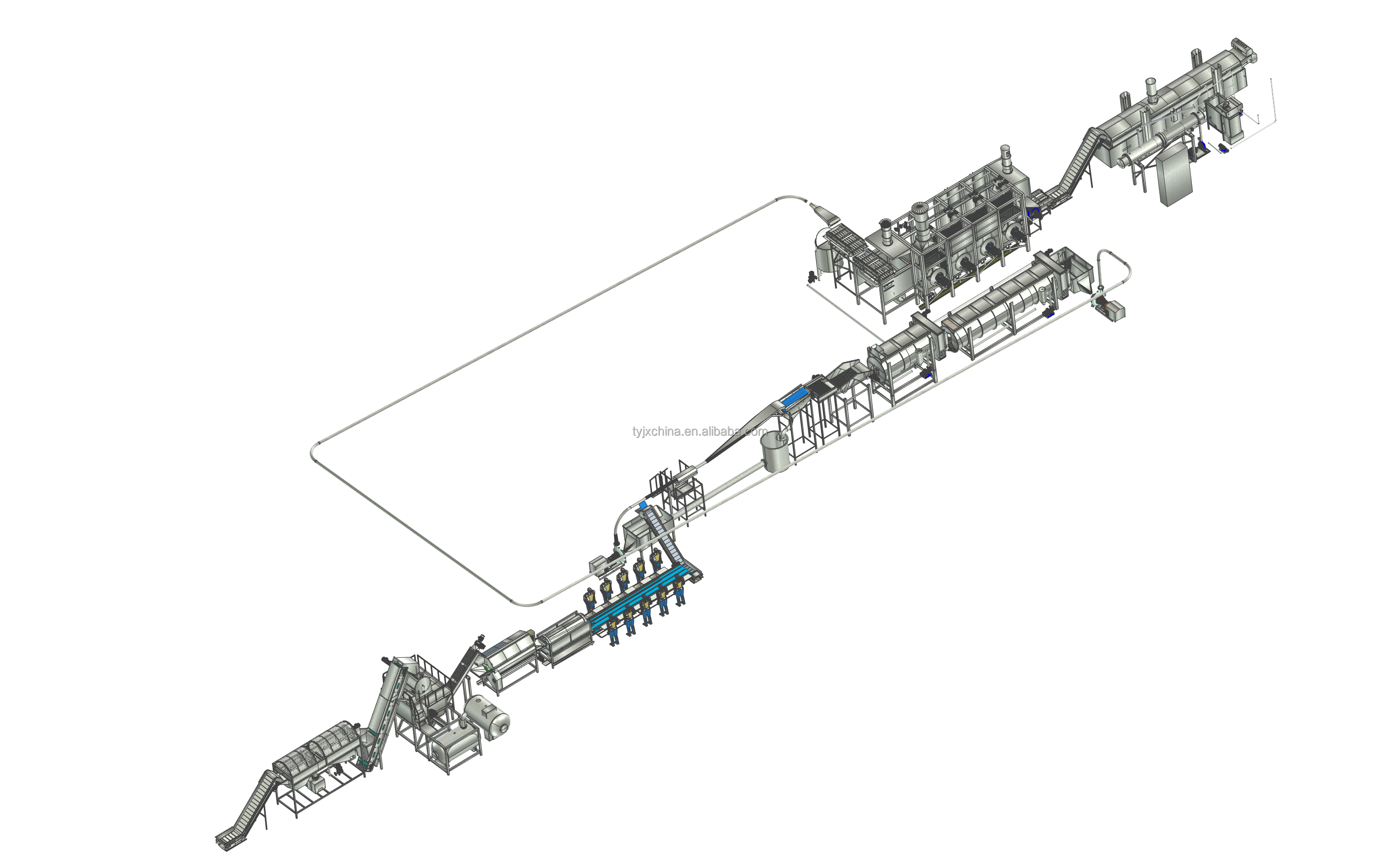 Fully automatic complete frozen french fries production line/potato french