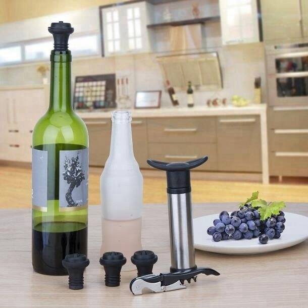 Wine saver vacuum pump with 2 air bottle stoppers wine preserver saver bottle stoppers vacuum red wine bottle stopper