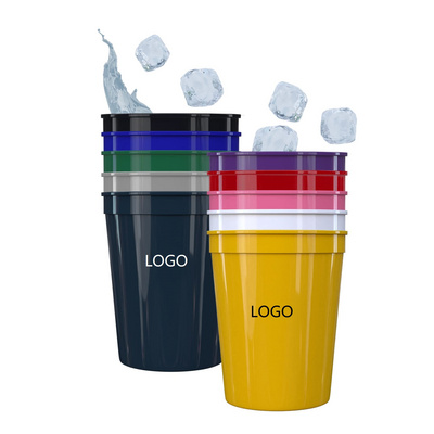 100pcs Logo Promotional Plastic Stadium Cup 8oz 10oz 16oz 20oz 32oz Unbreakable Plastic Party Cups