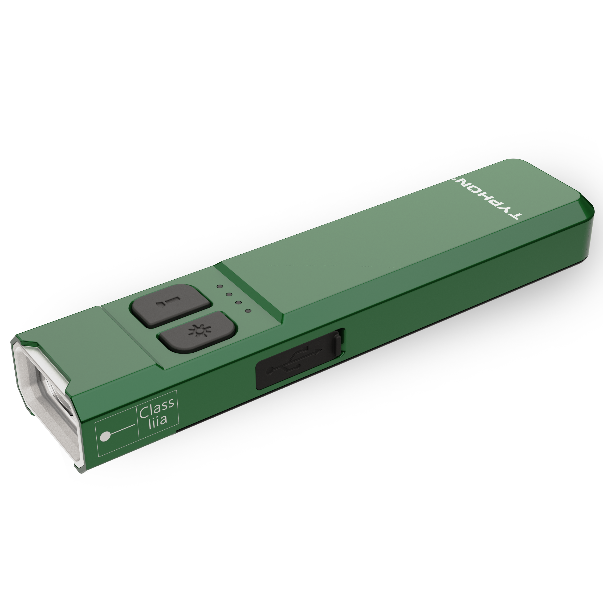 TYPHON Flashlight 1000 Lumens White LED Lights with Green laser Beam Combo Powered by Rechargeable Built-in Battery for Outdoor