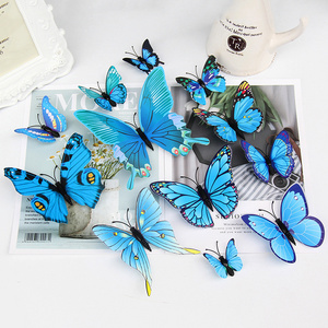 3D Blue Butterfly Removable Mural Wall Stickers for Home Room Bedroom Decoration Wall Decals