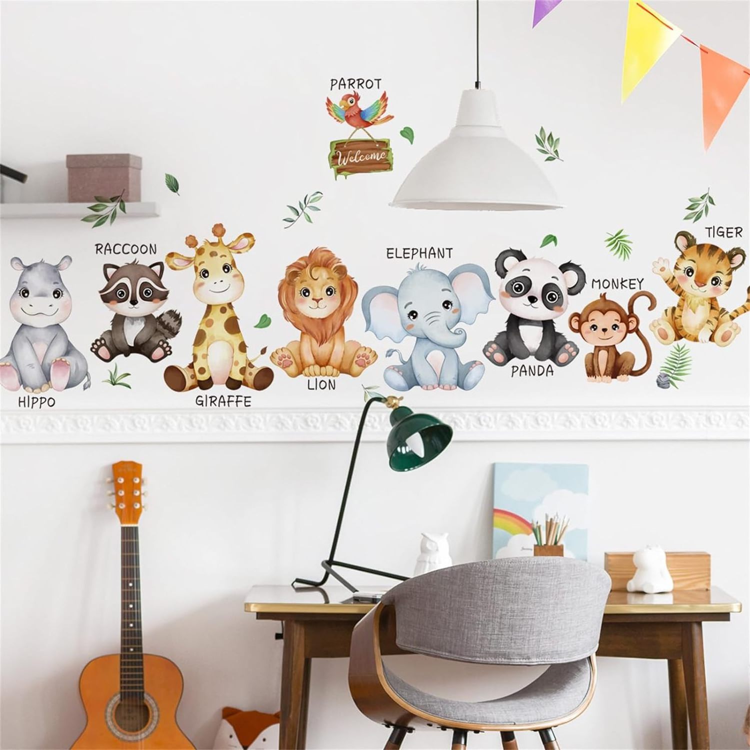 DIY Art Wall Decor Suitable for Baby Room Living Classroom Wall Decor African Jungle Animal Wall Sticker