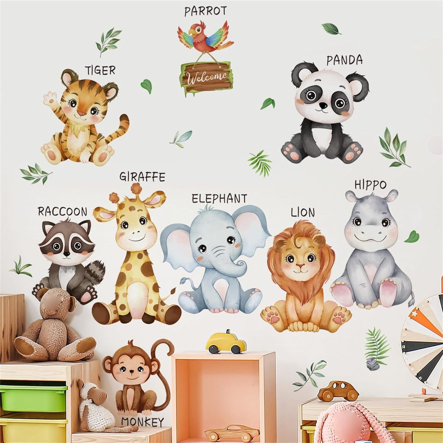 DIY Art Wall Decor Suitable for Baby Room Living Classroom Wall Decor African Jungle Animal Wall Sticker