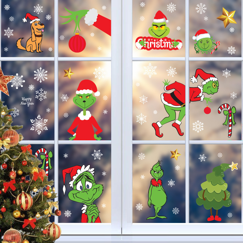 Christmas Window Sticker Merry Christmas Decoration for Home Wall Decals Xmas Santa Claus Gifts Noel Navidad Happy New Year 2024