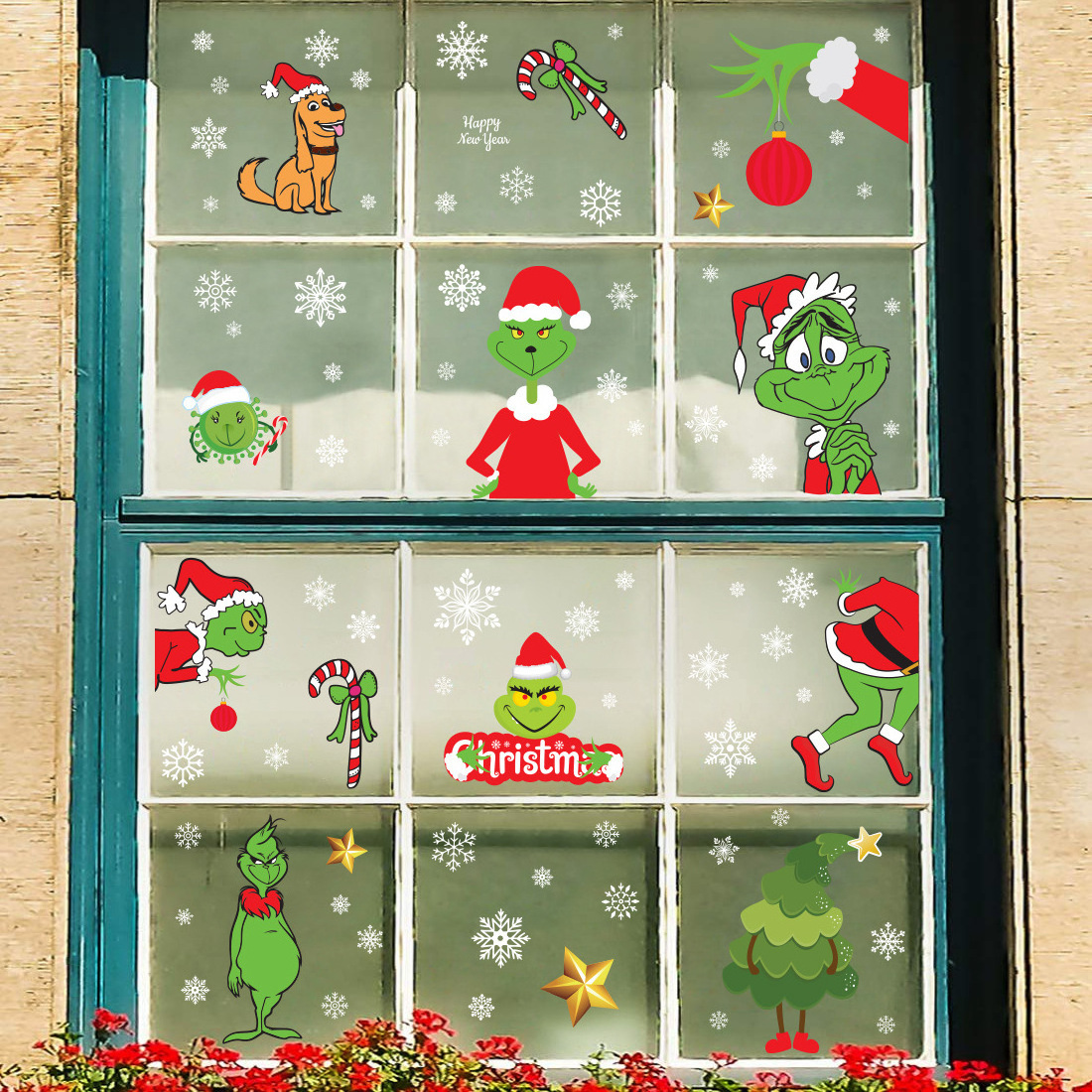 Christmas Window Sticker Merry Christmas Decoration for Home Wall Decals Xmas Santa Claus Gifts Noel Navidad Happy New Year 2024