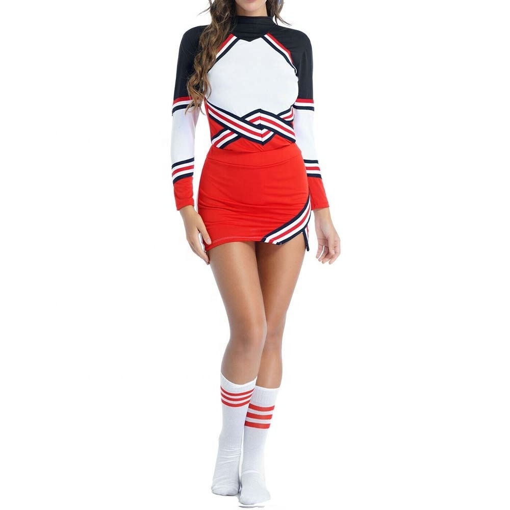 HOSTARON OEM ODM High Quality Stitching Color Long Sleeves Cheerleader Uniforms