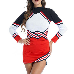 HOSTARON OEM ODM High Quality Stitching Color Long Sleeves Cheerleader Uniforms