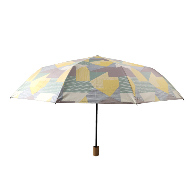 bamboo handle  compact umbrella  Windproof Rain customer design  Auto Open and  Close Lightweights Business Umbrella 3 Folding