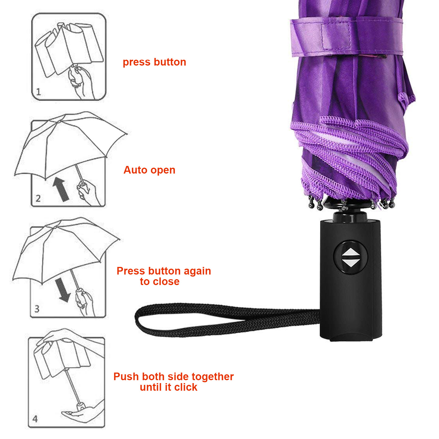 Yellow Sun flower Compact  high quality auto open and close 3 fold umbrella   automatic folding umbrellas