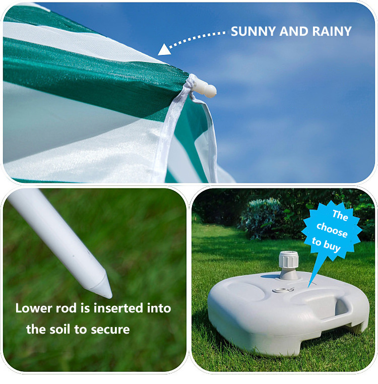 Luxury beach umbrella  Large Pop Up UV Coating Protection Personal Outdoor