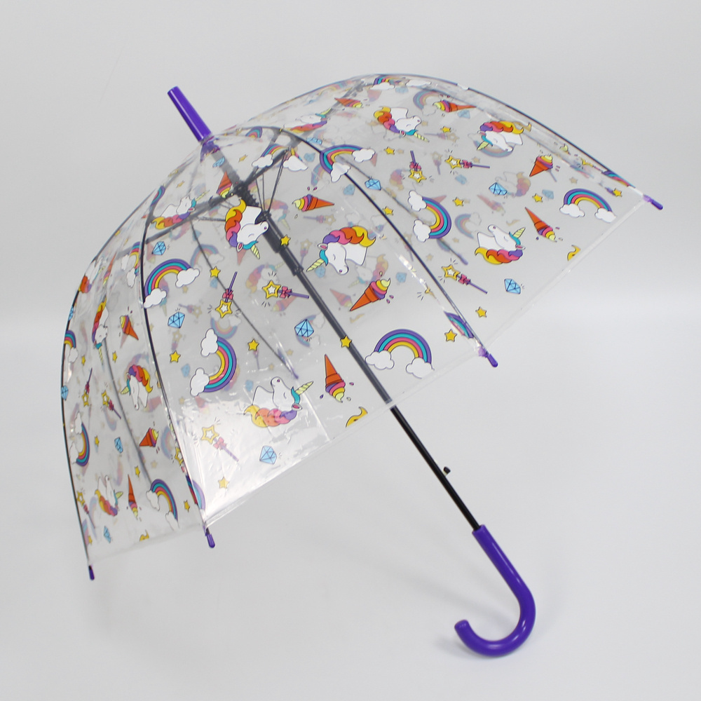 POE umbrella  Most popular straight auto open cheap straight j handle umbrella dome umbrella Flamingo design