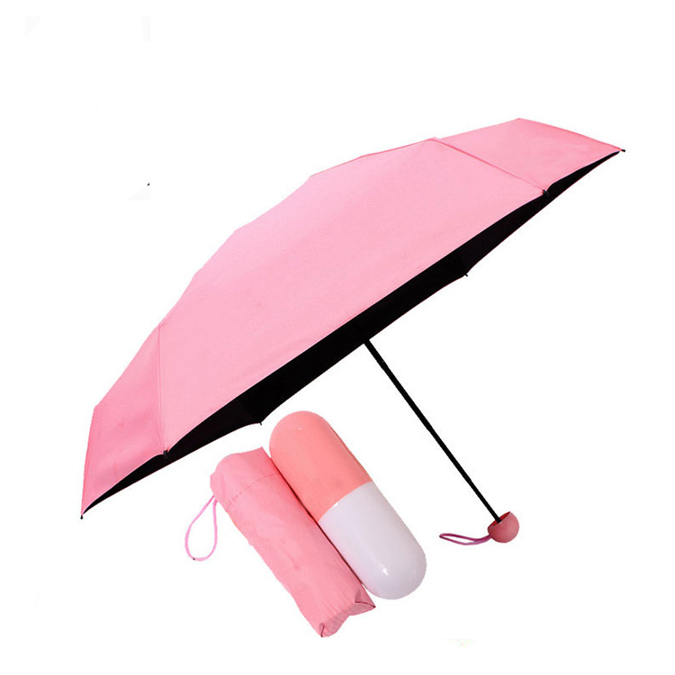 Saint Sun Umbrella Wholesale Advertising Promotion Gifts new inventions Anti UV 5 Folding Capsule Mini UV Umbrella