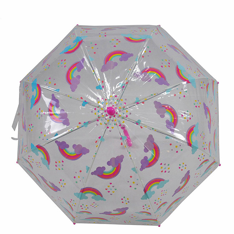 Market Custom Printed Clear Transparent Bubble Kids Umbrella