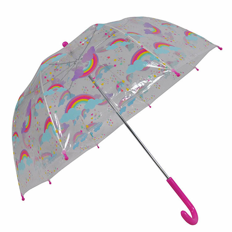 Market Custom Printed Clear Transparent Bubble Kids Umbrella