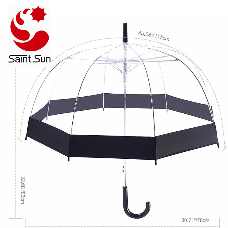 23 inch New Transparent Clear Automatic Open Bubble Dome Umbrella for Wedding Party